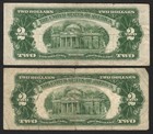 2 Notes    star    1953-a   1953-b  2 Legal Tender Red Seal Us Currency