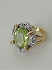 Vintage Sterling Silver 925 Set Peridot Gemstone Earrings And Ring Set