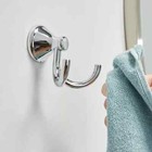 Double Hook For Bath Robe And Towel Chrome With Mounting Hardware