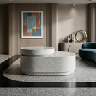 Rare Vintage 80s Postmodern Swivel Coffee Table - High Gloss Terrazzo Mcm Retro