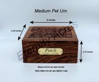 Memorial Wood Pet Cat Or Dog Urn With Custom Name Plate Engraving