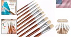 Professional Hog Bristle Filbert Oil Paint Brushes Set  10pcs Long Wooden Handle