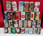 30 Vintage Beer Cans Mostly Pull Tabs 16 Bottom Opened  23 Of 30 Steel Crimps