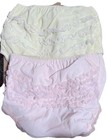 2 Vintage Nursery Rhymes Ruffled Nylon Diaper Cover 18-25 Pounds Pink   Yellow 