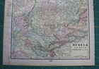 Russia Vintage Original 1899 Antique Cram s World Atlas Map Crams Lot