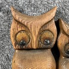 Vintage Mountain Wooden Owls On Branch Pair Wall Mount Decor Hand Carved