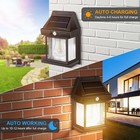 2pack Led Solar Power Lights Pir Motion Sensor Outdoor Garden Security Wall Lamp