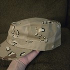 Euc Size Medium Beige Us Military Issue Cap Desert Storm Chocolate Chip Camo Hat