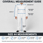 Size 44 Large New White Cotton Work Coverall Zip Front Multi-pocket Sleeve