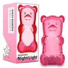  Squeezable Gummy Bear Night Light - Rechargeable  Portable  Squishy Lamp  Pink