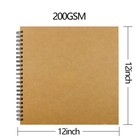 Uplama Hardcover Kraft Blank Page Scrapbook Photo Album  Wedding Guest Book   