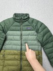Patagonia Recycled Down Jacket Youth 10 Medium Green Colorblock Puffer Coat