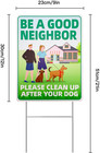 2 Pack Clean Up After Your Dog Yard Sign With Stakes Double Sided