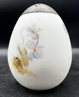 Mt Washington Glass-egg Shape Sugar Shaker muffineer-floral Enameled Decor 4 1 2