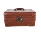 Vintage Belber Neolite Hard Side Brown Train Cosmetics Case Suitcase Luggage