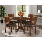 5  Pc  Dinette  Table  With  2drop-leaf  And  4  Leather  Kitchen  Chairs