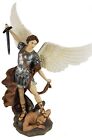 14  Saint Michael Archangel Standing On Demon Statue Hand Painted