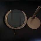 Antique Vintage 6    Heavy Brass Desktop Magnifying Glass Lens With A Stand