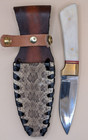 Genuine Prairie Rattlesnake Snakeskin Knife Sheath With Bone Handle Knife  2604