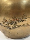 Meiji Period  Japanese Bronze   Mixed Metals Vase Artist Signed  Mountain Scene