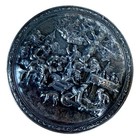 Vintage 40s Dutch Silver Plate Zilpa 90 Repousse Tavern Compact Mirror Vanity