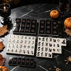         160pcs 4-layer Acrylic Halloween Themed Engraved Set American Mahjong Tiles