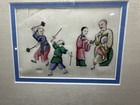 Antique 19thc Chinese Export Pith Paper Painting Framed Figures Children