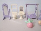 Fisher Price Precious Places Lot  Furniture Parrot Sink Toilet Mirror Swing Baby
