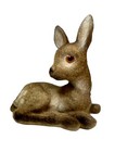 Vintage Flocked Fawn Fuzzy Deer Laying Figurine Christmas Decor Collectible 7   