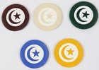 Paranoid Inlaid Vintage Antique Clay Poker Chips 395 Chips Star And Cresent