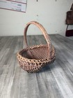 Vintage Wicker Buttocks Farmhouse Egg Gathering Basket Hand Woven Primitive