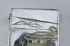 Japanese 950 Fine Silver 3  X 2 3 8  Ornate Cigarette Box 2 9 Oz  