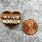 We Are One Unity Gold Tone Brown Heart Lapel Pin Tie Tack Accessory Jewelry Gift