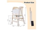 Toddler 2-step Wooden Learning Tower Stool W  Safety Handles Non-slip Kitchen