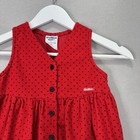 Vintage Oshkosh B   gosh Dress Girl 4t Red Polka Dot Corduroy Button Cottage Retro