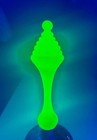 Antique Victorian Cranberry Glass Large Wedding Bell W  Uranium Glass Handle