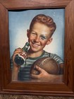 Vintage C  1950 7up Football Sign Coca Cola Coke Pepsi Orange Crush Dr Pepper
