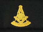 Masonic Past Master Stocking Hat Knit Cap Black Embroidered Warm Winter New 