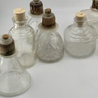 Antique Vintage Ink Bottles Lot Of 9 Clear Glass Various Shapes