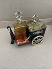 Vtg Barcart Complete Carriage Liquor Decanter Set   Shot Glasses