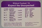 Northwestern Football Pocket Schedule 1978 Ohio State Dulin Adkins Brown Photo