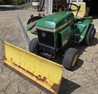 John Deere 212 Garden Tractor With Mowing Deck   Snow Plow   Weights   Runs Good