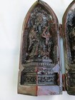 Vtg Portable 3 Panel Hinged Trifold Buddhist Buddha Travel Shrine Carved