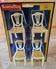 Vintage Lot Lundby Dollhouse Yellow Stripe Satin Chairs Dining Room New Sealed