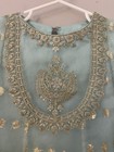 South Asian - Maria b - Girls Blue Embroidered Dress Size 2-4