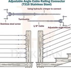 10-pack Deck Man T316-stainless Steel Adjustable Angle 1 8  Cable Railing Kit