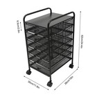 6 Tiers Rolling File Cabinet Drawer Organizer Office Storage Rack Holder Cart 