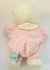 Vintage Russ Drowsy Pink And White Plush Bear Rattle 8  Stuffed Animal 