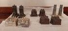 Lot Of 5 Sets Of Souvenir Building Salt   Pepper Shakers  vintage  Metal 