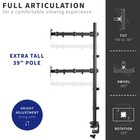 Vivo Dual Monitor Mount Extra Tall Adjustable Stand   Fits Two Screens Up To 27 